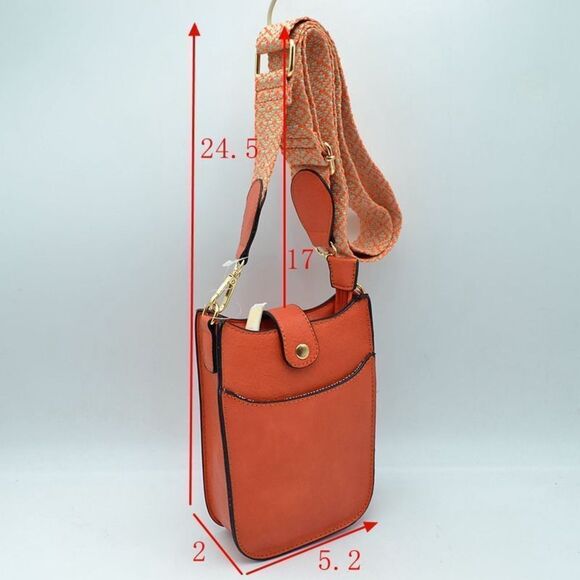 Fold-over Closure Cellphone Crossbody Handbag - Picture 3 of 4